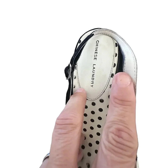 Chinese Laundry Women's Black White Slingback Carrie High Heels Shoes Size 10 - Picture 4 of 8